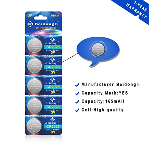 Beidongli Cr2025 Battery 3V Lithium Battery Coin Button Cell 20 Pack 【5-Year Warranty】 #TOP1
