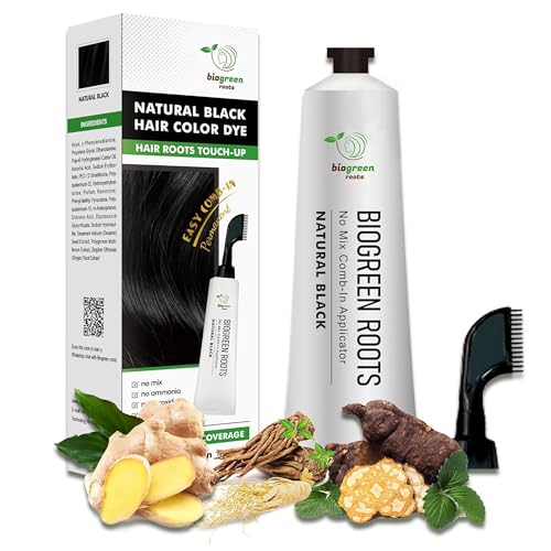 BIOGREEN Roots Herbal Hair Dye Shampoo Natural Black 150ml