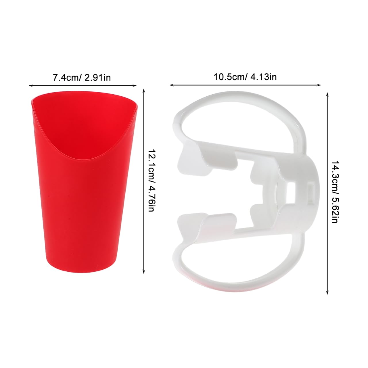HEMOTON Tasse à Découpe Nasale, Rouge avec Support | Permet de boire sans incliner fortement la tête, pour personnes âgées, soins à domicile et mobilité réduite