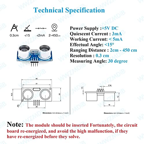 Image of WWZMDiB HC-SR04 Ultrasonic Sensor Module Compatible with for Arduino R3 MEGA Mega2560 Duemilanove Nano Robot XBee ZigBee (3 Pcs HC-SR04 Ultrasonic Sensor)