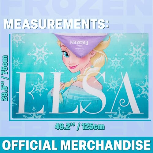 Image of Disney Frozen Bath Towels with Hood for Girls, Soft Absorbent Cotton Beach Towel, Swimming Pool Hooded Poncho, Shower Bath Travel Elsa Anna for Girls Ages 2-6 (Blue Frozen)