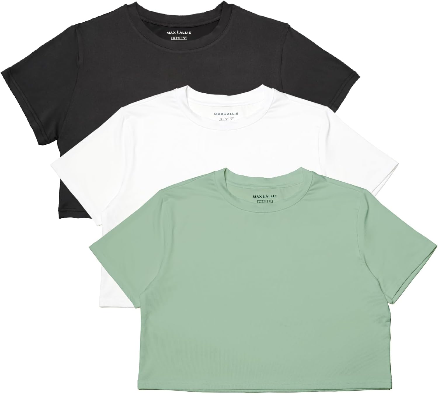 MAX ALLIE Women's Ultra Soft Cropped T Shirt Crew Neck Tees Casual Loose Fit Basic Lightweight