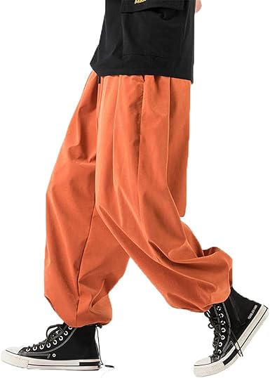 Amazon.com: Pantalones Harem Hombres Jogging Pantalones Japonés Masculino Ancho  Pantalones Casual Pantalones Sueltos, Moderno / Equipada, M, D155 Naranja  Rojo : Ropa, Zapatos y Joyería