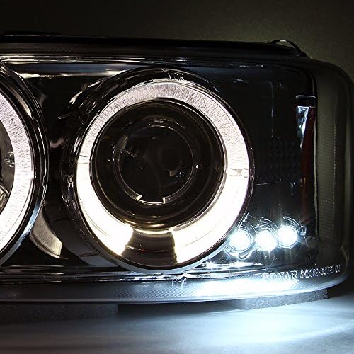 AKKON - For 1999-2006 GMC Sierra | Yukon Replacement LH + RH Projector Head Lights + LED Bumper Lights Pair