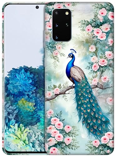 Coque Samsung S20 Plus motif floral paon protection mince plastique dur rigide