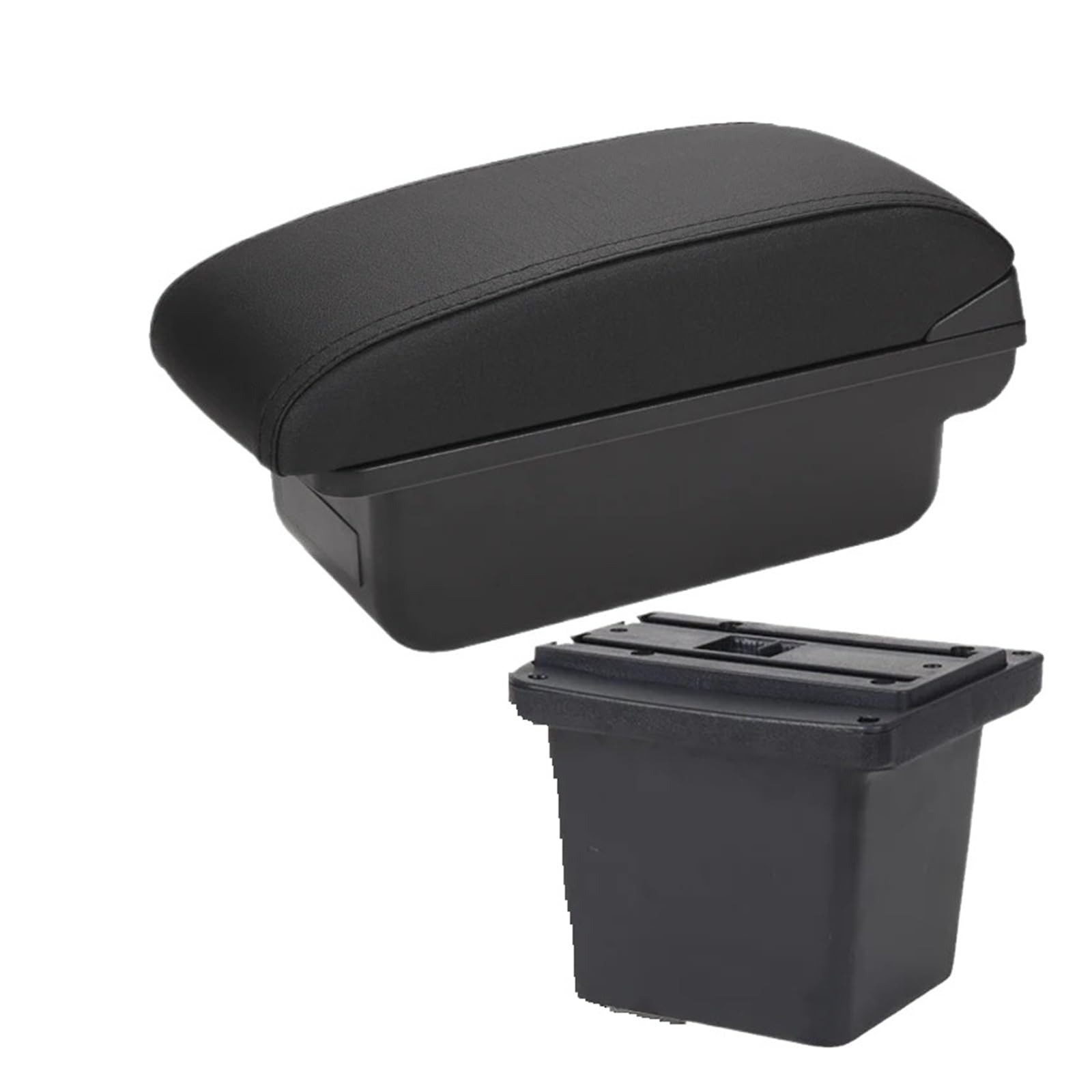 Ggwqoops Car Armrests For Hyundai For Elantra For Touring I30 FD I30cw 2007-2011 Car Armrest Storage Box Accessories Retrofit Armrest Box(C2 Black line NO USB)