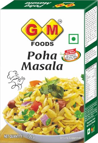 GM Foods Poha Masala Powder Instant Mix 100g (PACK OF -1) | Authentic Indian Poha Powder | Chatpata Masala for Poha, Raita, Fruit Chaat & Pakoras | No MSG (Pack of 3)