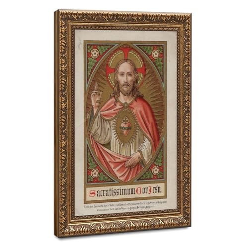Toile Sacré-Cœur de Jésus grand cadre suspendre pour habiller grand mur vide