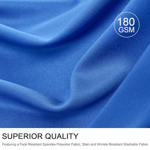 Image of Outpain 8ft Spandex Table Cloth for Standard Folding Tables-6Pack Royal Blue Table Cloth Table Protector for Party, Wedding, Cocktail, Banquet, Festival