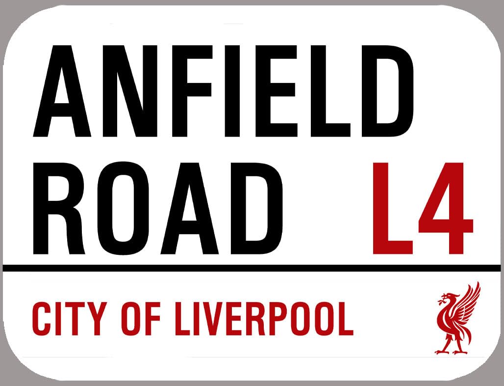 Yelacecca Liverpool Metal Street Sign. Anfield Road Street Sign 8X12 Inches