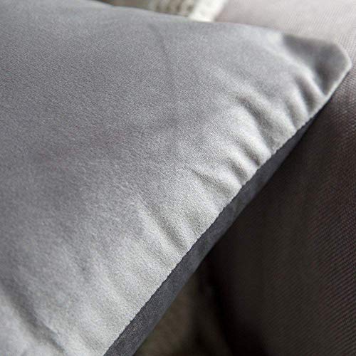 Image of Khooti Velvet Cushion Cover Pack of 1-38 inch x 38 inch / 97 x 97 cm - Light Grey - Soft Pillow Covers Cushion Case for Sofa Bedroom Livingroom Chair Car, Cushion Cover
