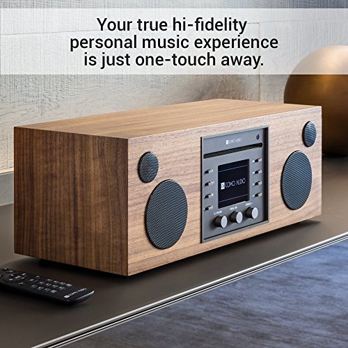 Como Audio: Musica - Wireless Music System with CD Player, Internet Radio, Spotify Connect, Wi-Fi, FM, Bluetooth and One Touch Streaming - Walnut/Black