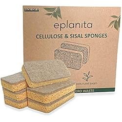 Base Para Sostener Celular eplanita Esponjas naturales a base de plantas (paquete de 6), antiarañazos, biodegradables, ecológicas para cocina y baño
