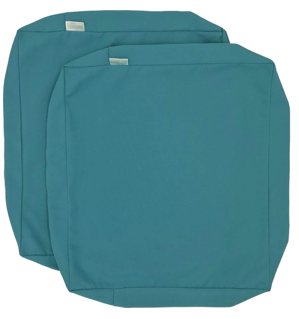 CozyLounge Serenity Teal Outdoor Water Repellent Patio Chair Cushion Seat Pillow COVERS (25"x25"x5" (2 Covers))