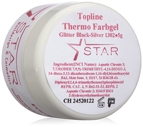 Topline Thermo UV/LED Colour Gel Glitter Black-Silver (1 x 5 g)