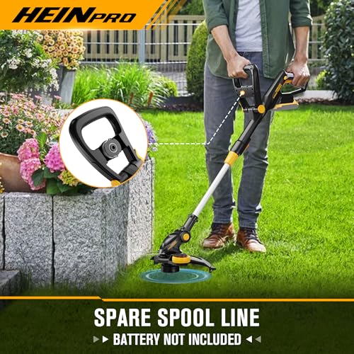 HEINPRO Cordless String Trimmer Compatible with Dewalt 20V MAX Battery, 12-Inch Weed Wacker Cordless Auto Line Feed,Electric Weed Eater Battery Powered Grass Trimmer w/6 Line Spools(Tool Only) - Thumbnail 5