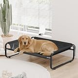 FOUBAM Hundebett für Mittelgroße Hunde, wasserdicht, kühlend, für Drinnen und Draußen, Hundebett Outdoor Sommer-Hundeliege für unde und Katzen, Hundestrandkorb Atmungsaktivem Netzgewebe, 110 cm