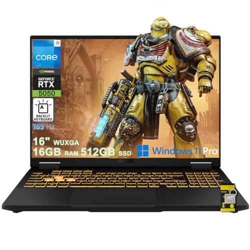 Image of ASUS TUF F16 Gaming Laptop 16 inch WUXGA IPS 165Hz (100% sRGB) Intel 10-core i5-13450HX 16GB RAM 512GB SSD GeForce RTX 5050 (Up to 440 AI Tops) RGB Backlit Thunderbolt Win11Pro ICP Hub