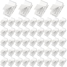 50Pcs Self Adhesive Clips, Plastic Sticky Clips Spring Clips, Photo Clips Clear Wall Tapestry Clips for Posters Photos Paper Document, Clear