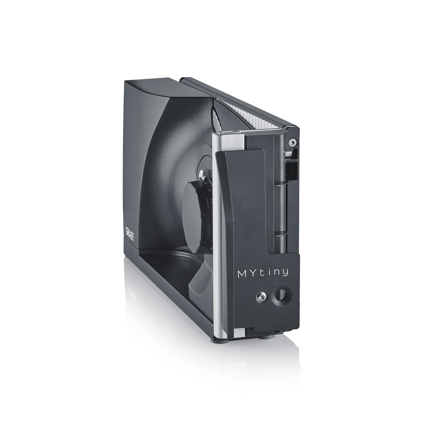 GRAEF Mytiny Folding Meat Slicer Kitchen MT1006 Sausage Vegetable Bread Slicer Folding Bread Slicer Grey