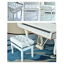 TEmkin Banc de Piano d'artiste Solo de Luxe, tabourets de Clavier réglables en Hauteur de 10 cm avec siège rembourré en Cuir, 60 x 40 x 50-60 cm – Image 6