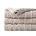 battilo Knitted Luxury Chenille Throw blanket, 51" by 67", Light Gray