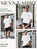 TOMEEK Mens T Shirt Short Sleeve Summer, 100% Cotton Men's T-Shirts Oversized Crew Neck Casual Top Fashion Print Basic Tee(White,L) #3