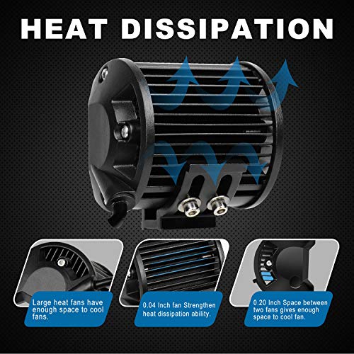AAIWA LED Pod Lights, 4inch Off Road Lights, 2Pack 48W LED Flood Light Bar LED Work Lights Truck Driving Fog Lights Waterproof for Boat Car UTV ATV SUV - Thumbnail 5