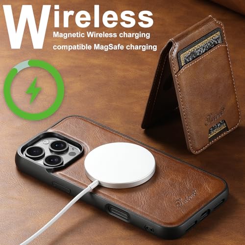 SZHAIYU H15 Magnetic 2 in 1 Detachable Wallet Compatible with iPhone 16 Pro Max Case with Card Holder Faux Leather Men Women 6.9'' Kickstand Compatible with MagSafe (Brown, IP 16 Pro Max) by SZHAIYU - Used condition - Image 8