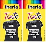 Iberia - Tinte Gris para ropa, 40°C, 70 gr (214113) (Paquete de 2)