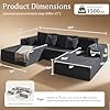VYUXWO 108" Cloud Sectional Couch, Comfort U Shaped Boneless Couch for Living Room, Extra Deep Seats No Assembly, Minimalist Modular Sofa, Corduroy (Dark Grey, 2 Seater+Right Facing Chaise+Ottoman)