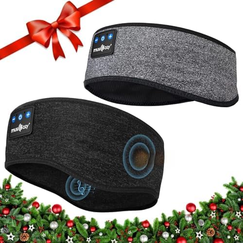 MUSICOZY Sleep Headphones, Bluetooth Headband Unique Gifts for Men Women, Ultra Soft Sleeping Headphones Wireless Music Headband Headphones for Yoga Sports Side Sleep Cool Tech Gadgets Gifts, 2 Packs MUSICOZY Sleep Headphones, Bluetooth Headband Unique Gifts for Men Women, Ultra Soft Sleeping Headphones Wireless Music Headband Headphones for Yoga Sports Side Sleep Cool Tech Gadgets Gifts, 2 Packs