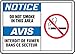 NOTICE DO NOT SMOKE IN THIS AREA (BILINGUAL FRENCH)