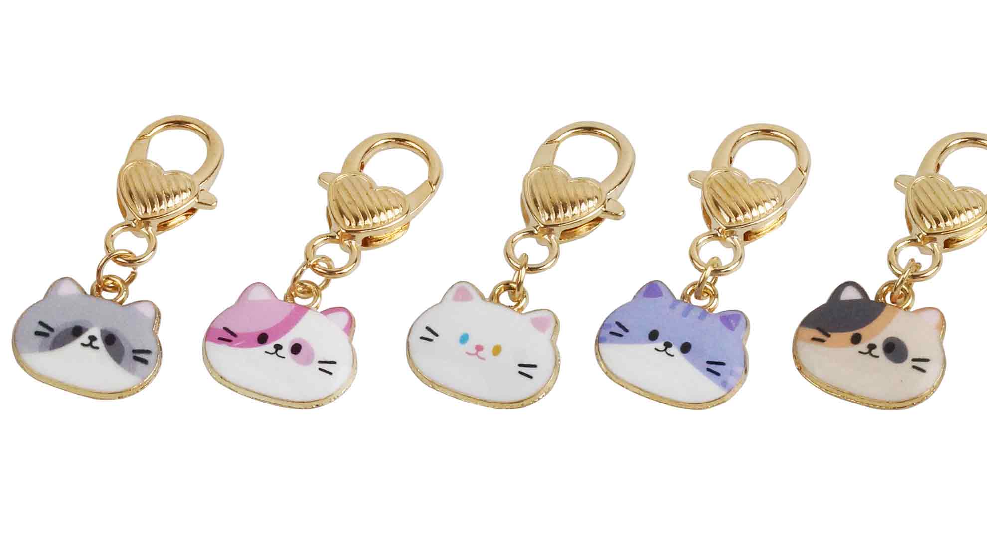 Amazon.co.jp: prendre 5個セット 各種1個入 キーホルダー 猫 チャーム