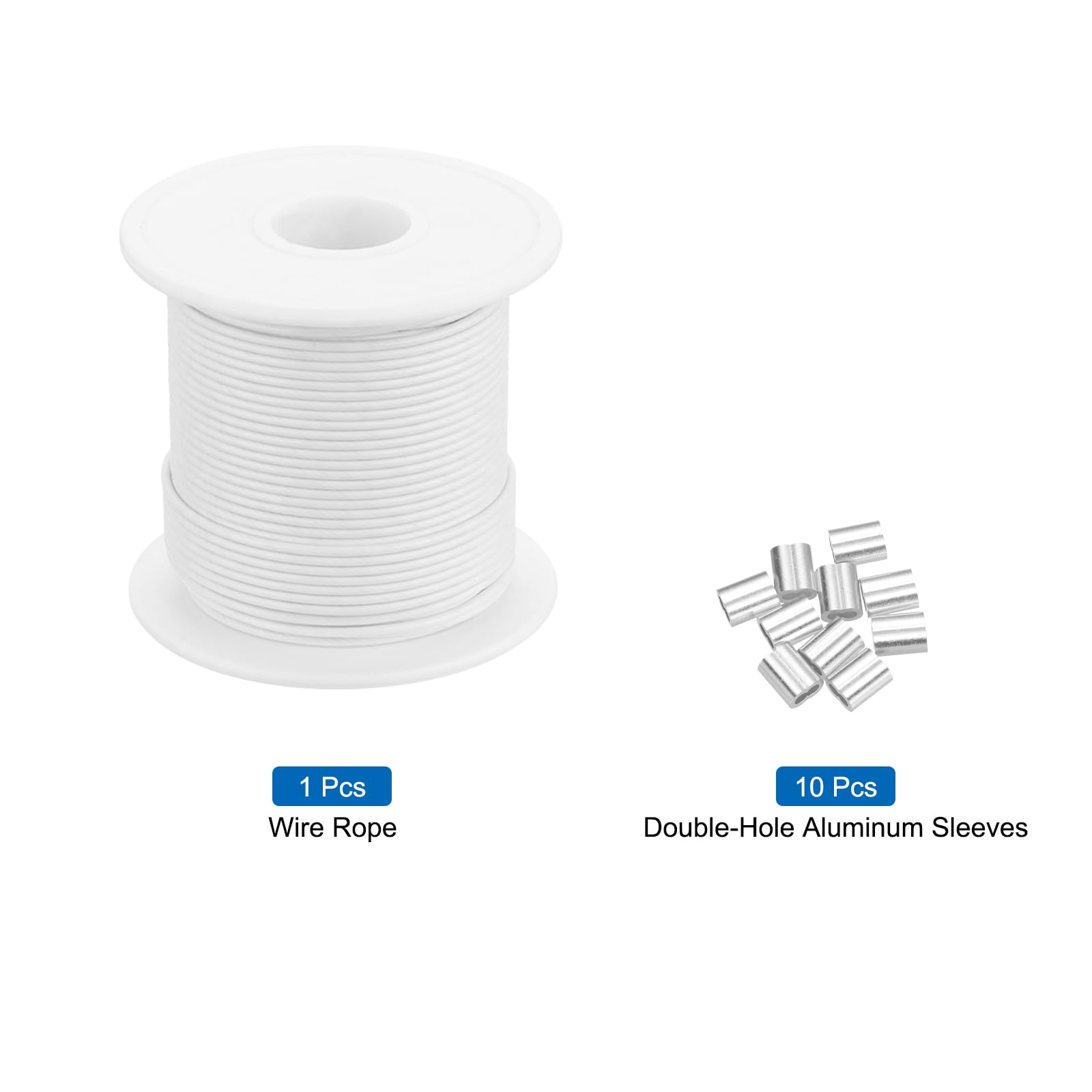DesertBoy Edelstahl-Drahtseil 10 M | 2 Mm PVC-beschichtet | Inkl. Alu-Hülsen, Ösenschrauben & Kauschen – Perfekt Für Geländer, Pflanzen & Co.