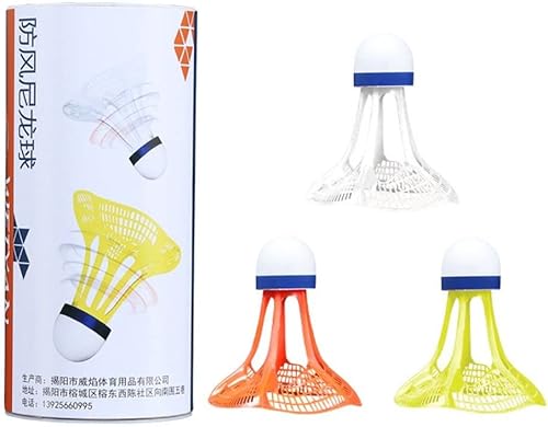 gofidin Bola de bádminton a prueba de viento, accesorios de entrenamiento de resistencia al viento, suministros de deporte al aire libre, 3 uds.