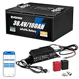 36V 100Ah Lithium Golf Cart Battery with 36V 20A Charger, 300A Peak (60 Secs), Metal Case LiFePO4 Battery with Bluetooth – Perfect for RV, Off-Grid,Trolling Motor, Marine