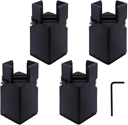 Miniatura 3 de Mtbkeltics Paquete de 4 elevadores de muebles con abrazadera de tornillo, elevadores de silla de 2 pulgadas, elevadores de cama resistentes para