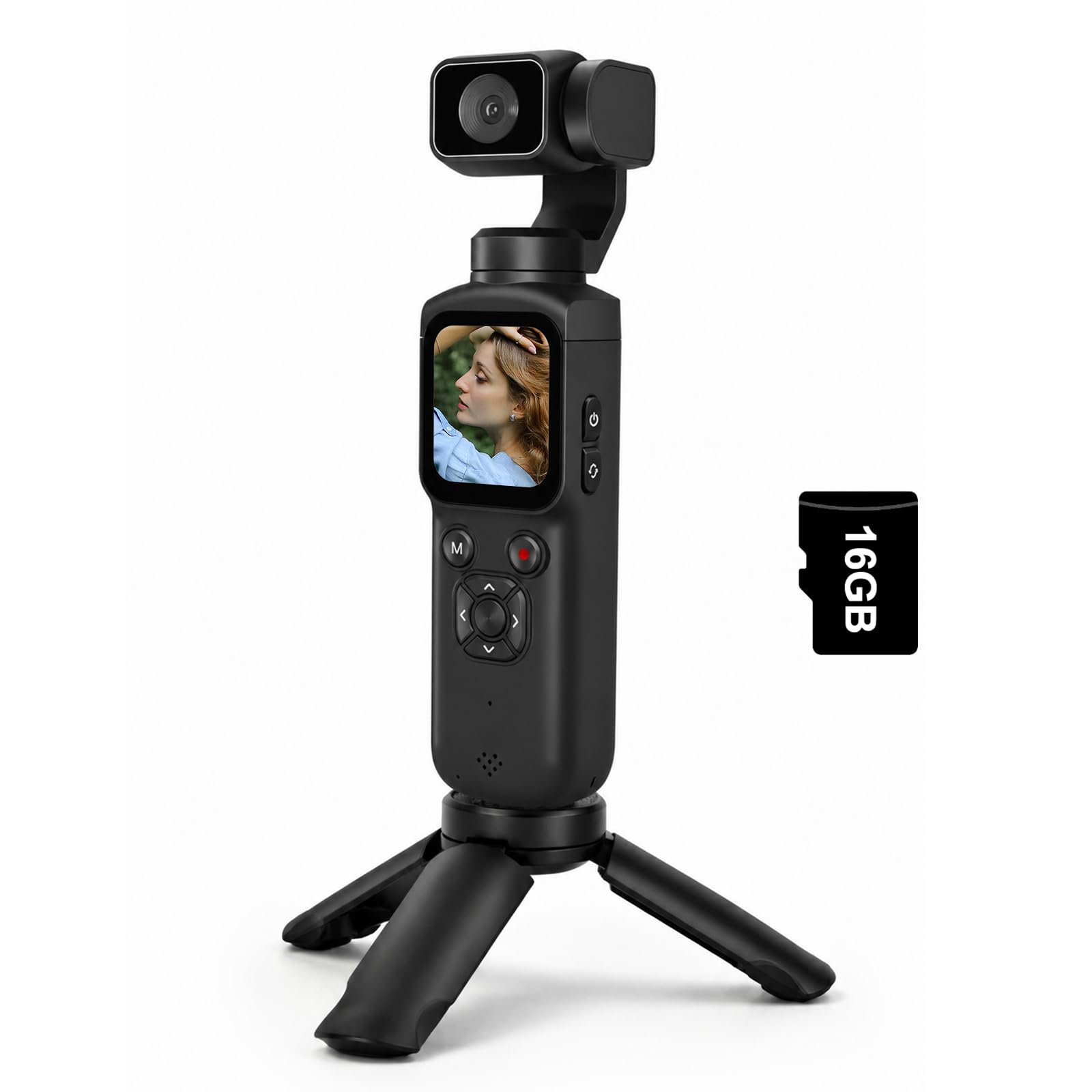 4K Vlogging Camera for Youtube,75MP Pocket Camera with Face Tracking(Gray) | 330°Rotating…