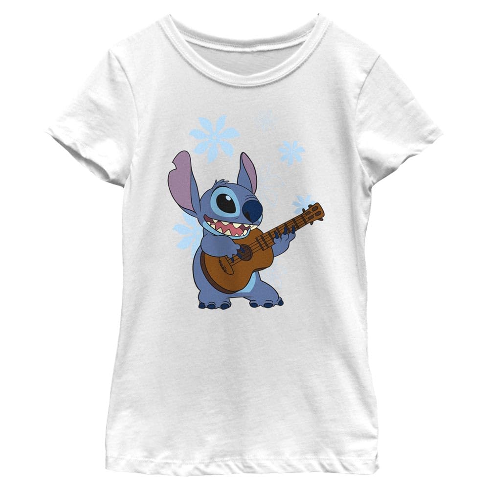 Girl's Lilo &amp; Stitch Floral Ukulele Dance T-Shirt