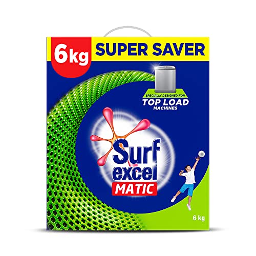 Image of Surf Excel Matic Top Load Detergent Washing Powder 6 Kg & Liquid Detergent 3.2 L Refill, Designed For Tough Stain Removal On Laundry In Washing Machines - Mega Pack