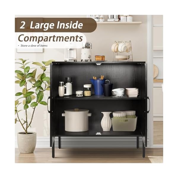 Buffet sideboard with handmade natural rattan doors rattan cabinet storage cabinet console table accent cabinet for dining room living room kitchen 315x 1496x 3189 inchesblack  urban country home decor