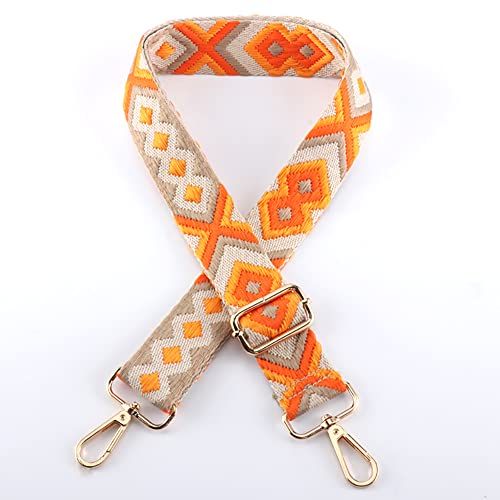 Hibate Universal Replacement Shoulder Strap for Women's Handbags - Wide 3.8cm Crossbody Bag Straps - Diamond_Orange - Thumbnail 2