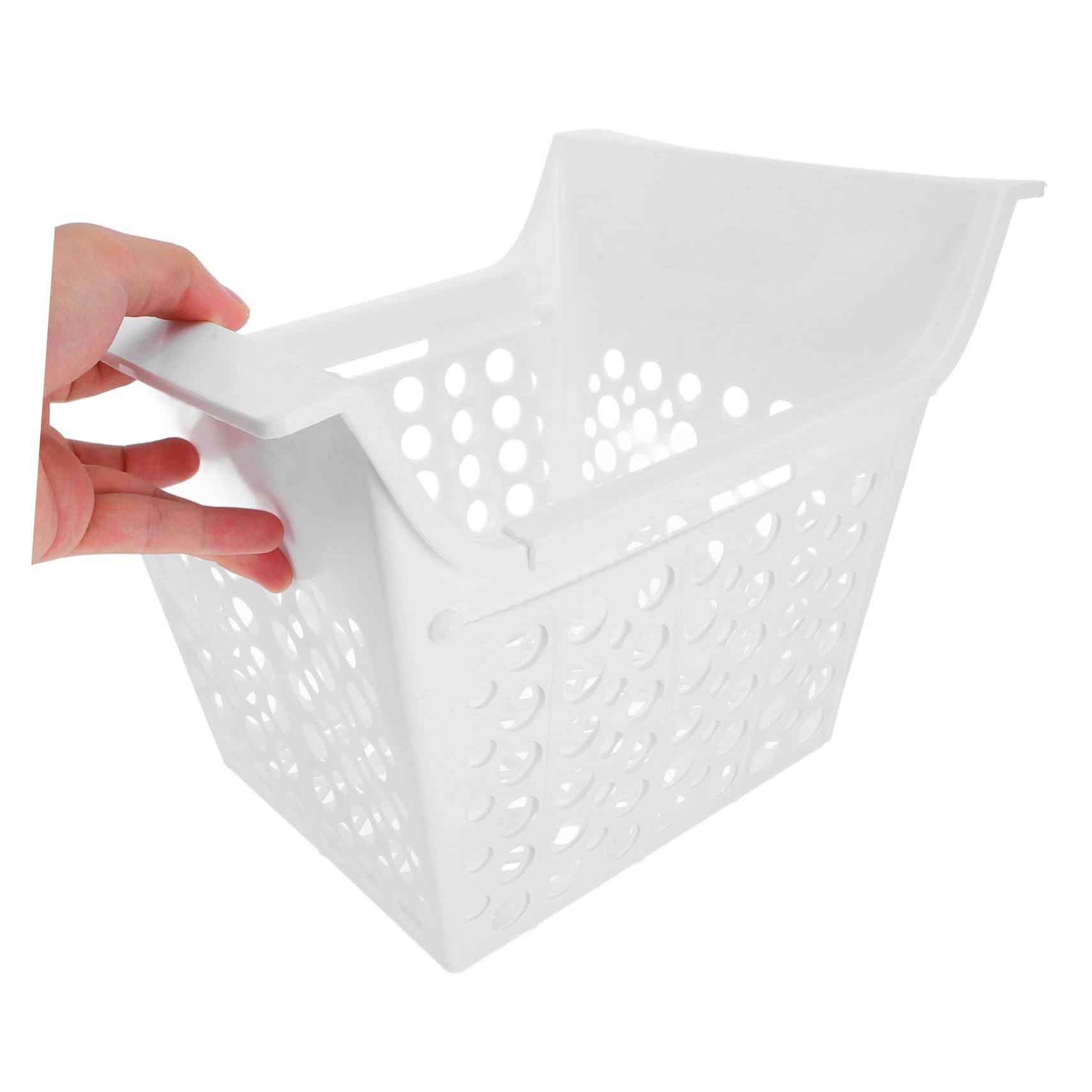 SHINEOFI Cesta del Congelador Extensible de Plástico Blanco Mecanismo de Longitud Ajustable y Drenaje Inferior para Almacenamiento Fácil y Confiable en Congeladores Grandes