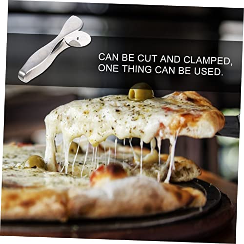 Housoutil 1Pc Roller Mediator Multitools Pizza Dough Panetonne Pizza Cut And Serve Bread Tongs Ice Cube Tongs Cooking Supply Kitchen Gadget Pizza Clip Silver To Rotate Food Cake #TOP3