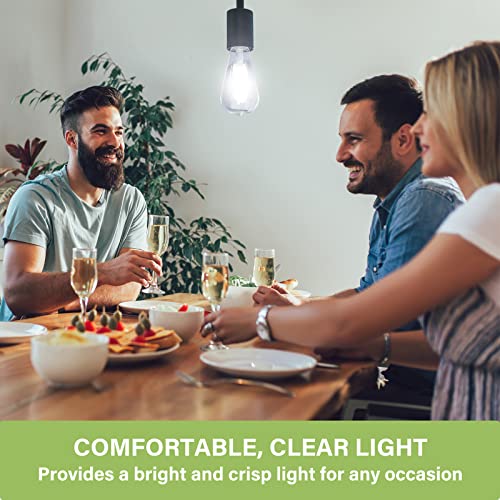 Sigalux Edison Bulbs, E26 Led Bulb St58 Filament Clear Non-Dimmable Vintage Light Bulbs 60W Equivalent Daylight White 5000K 15,000Hrs 6 Pack #TOP7