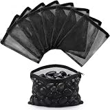 SLIAXINT 10 PCS Bolsa Filtro Acuario Bolsa filtrante de Malla Filtro para con Cremallera abs Material filtrante Reutilizable para carbón Activo zeolita Anillos cerámicos Accesorios Acuario