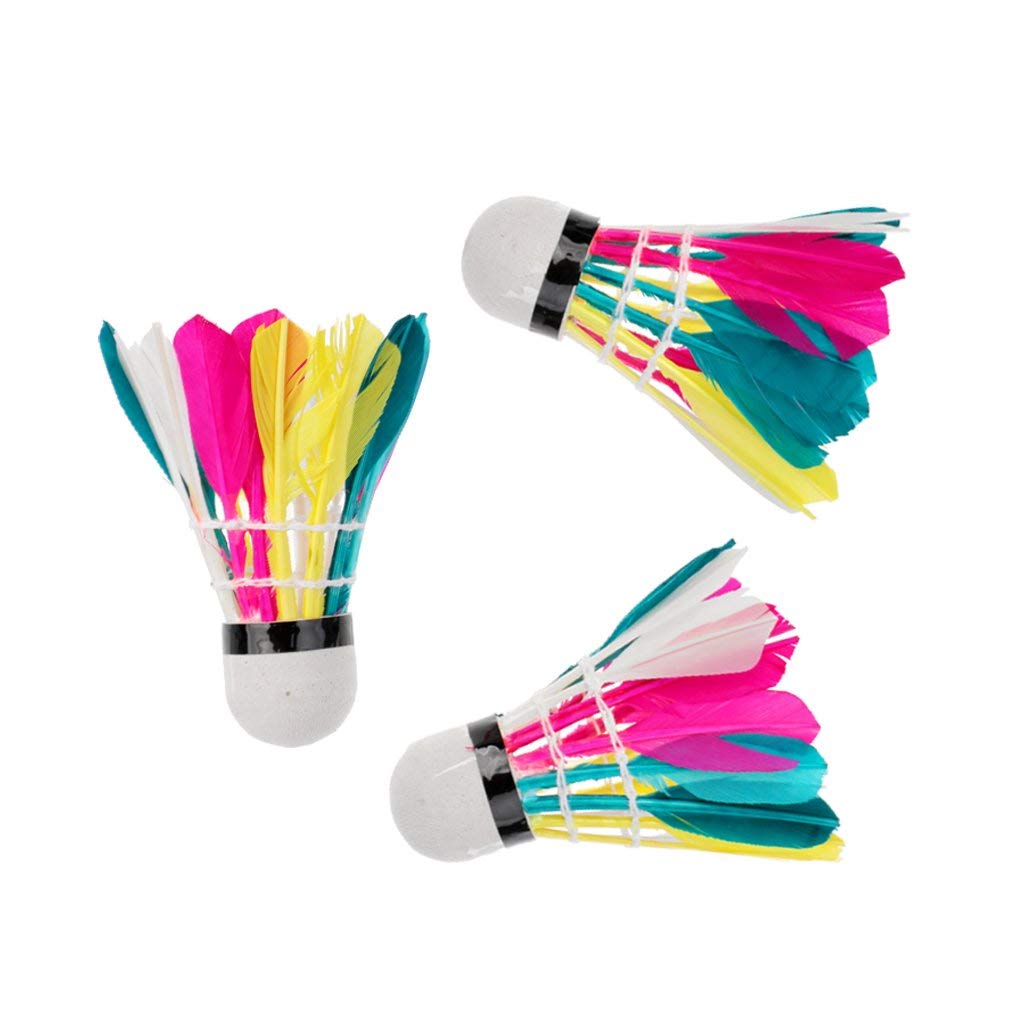 Generic 3 Pieces Colorful Badminton Balls Shuttlecocks Outdoor Indoor Sport Training Game Excellent andDeft and Professional, 67mm