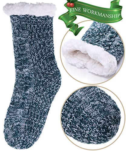 Image of EBMORE Women Slipper Fuzzy Socks Fluffy Cozy Cabin Warm Winter Soft Thick Comfy Fleece Non Slip Home Socks