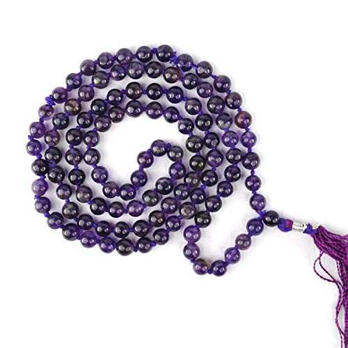 Image of Reiki Crystal Products Natural Reiki Feng-Shui Mala Necklace 6 mm Crystal Stone 108 Bead Jaap Mala for Men and Women